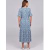 imageANRABESS Womens Casual Summer Ruffle Short Sleeve T Shirts Maxi Dress 2025 Fall V Neck Flowy Tiered Boho Beach DressesBlue White Floral