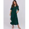 imageANRABESS Womens Casual Summer Ruffle Short Sleeve T Shirts Maxi Dress 2025 Fall V Neck Flowy Tiered Boho Beach DressesDark Green