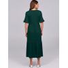 imageANRABESS Womens Casual Summer Ruffle Short Sleeve T Shirts Maxi Dress 2025 Fall V Neck Flowy Tiered Boho Beach DressesDark Green
