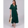 imageANRABESS Womens Casual Summer Ruffle Short Sleeve T Shirts Maxi Dress 2025 Fall V Neck Flowy Tiered Boho Beach DressesDark Green