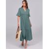 imageANRABESS Womens Casual Summer Ruffle Short Sleeve T Shirts Maxi Dress 2025 Fall V Neck Flowy Tiered Boho Beach DressesGreen