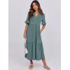 imageANRABESS Womens Casual Summer Ruffle Short Sleeve T Shirts Maxi Dress 2025 Fall V Neck Flowy Tiered Boho Beach DressesGreen