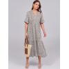 imageANRABESS Womens Casual Summer Ruffle Short Sleeve T Shirts Maxi Dress 2025 Fall V Neck Flowy Tiered Boho Beach DressesKhaki Polka Dot