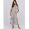 imageANRABESS Womens Casual Summer Ruffle Short Sleeve T Shirts Maxi Dress 2025 Fall V Neck Flowy Tiered Boho Beach DressesKhaki Polka Dot
