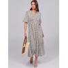imageANRABESS Womens Casual Summer Ruffle Short Sleeve T Shirts Maxi Dress 2025 Fall V Neck Flowy Tiered Boho Beach DressesKhaki Polka Dot