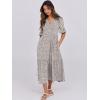 imageANRABESS Womens Casual Summer Ruffle Short Sleeve T Shirts Maxi Dress 2025 Fall V Neck Flowy Tiered Boho Beach DressesKhaki Polka Dot