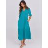 imageANRABESS Womens Casual Summer Ruffle Short Sleeve T Shirts Maxi Dress 2025 Fall V Neck Flowy Tiered Boho Beach DressesLake Green