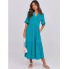 imageANRABESS Womens Casual Summer Ruffle Short Sleeve T Shirts Maxi Dress 2025 Fall V Neck Flowy Tiered Boho Beach DressesLake Green