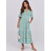 imageANRABESS Womens Casual Summer Ruffle Short Sleeve T Shirts Maxi Dress 2025 Fall V Neck Flowy Tiered Boho Beach DressesLight Green Floral