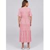 imageANRABESS Womens Casual Summer Ruffle Short Sleeve T Shirts Maxi Dress 2025 Fall V Neck Flowy Tiered Boho Beach DressesPink Floral