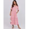 imageANRABESS Womens Casual Summer Ruffle Short Sleeve T Shirts Maxi Dress 2025 Fall V Neck Flowy Tiered Boho Beach DressesPink Floral