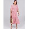imageANRABESS Womens Casual Summer Ruffle Short Sleeve T Shirts Maxi Dress 2025 Fall V Neck Flowy Tiered Boho Beach DressesPink Floral