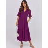 imageANRABESS Womens Casual Summer Ruffle Short Sleeve T Shirts Maxi Dress 2025 Fall V Neck Flowy Tiered Boho Beach DressesPurple