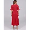 imageANRABESS Womens Casual Summer Ruffle Short Sleeve T Shirts Maxi Dress 2025 Fall V Neck Flowy Tiered Boho Beach DressesRed