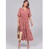 imageANRABESS Womens Casual Summer Ruffle Short Sleeve T Shirts Maxi Dress 2025 Fall V Neck Flowy Tiered Boho Beach DressesRed Floral
