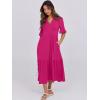 imageANRABESS Womens Casual Summer Ruffle Short Sleeve T Shirts Maxi Dress 2025 Fall V Neck Flowy Tiered Boho Beach DressesRose
