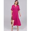 imageANRABESS Womens Casual Summer Ruffle Short Sleeve T Shirts Maxi Dress 2025 Fall V Neck Flowy Tiered Boho Beach DressesRose