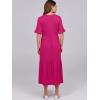 imageANRABESS Womens Casual Summer Ruffle Short Sleeve T Shirts Maxi Dress 2025 Fall V Neck Flowy Tiered Boho Beach DressesRose