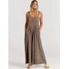 imageANRABESS Womens Jumpsuits Overalls Wide Leg Casual Summer Outfits Linen Rompers Jumpers Sleeveless Straps 2025 ClothesBrown