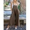 imageANRABESS Womens Jumpsuits Overalls Wide Leg Casual Summer Outfits Linen Rompers Jumpers Sleeveless Straps 2025 ClothesBrown