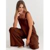imageANRABESS Womens Jumpsuits Overalls Wide Leg Casual Summer Outfits Linen Rompers Jumpers Sleeveless Straps 2025 ClothesDark Brown