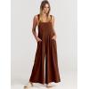 imageANRABESS Womens Jumpsuits Overalls Wide Leg Casual Summer Outfits Linen Rompers Jumpers Sleeveless Straps 2025 ClothesDark Brown