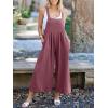 imageANRABESS Womens Jumpsuits Overalls Wide Leg Casual Summer Outfits Linen Rompers Jumpers Sleeveless Straps 2025 ClothesFuchsia