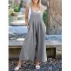 imageANRABESS Womens Jumpsuits Overalls Wide Leg Casual Summer Outfits Linen Rompers Jumpers Sleeveless Straps 2025 ClothesGrey