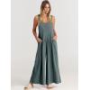 imageANRABESS Womens Jumpsuits Overalls Wide Leg Casual Summer Outfits Linen Rompers Jumpers Sleeveless Straps 2025 ClothesGrey Blue