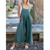 imageANRABESS Womens Jumpsuits Overalls Wide Leg Casual Summer Outfits Linen Rompers Jumpers Sleeveless Straps 2025 ClothesLake