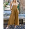 imageANRABESS Womens Jumpsuits Overalls Wide Leg Casual Summer Outfits Linen Rompers Jumpers Sleeveless Straps 2025 ClothesLight Yellow