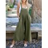 imageANRABESS Womens Jumpsuits Overalls Wide Leg Casual Summer Outfits Linen Rompers Jumpers Sleeveless Straps 2025 ClothesOlive