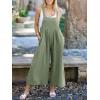 imageANRABESS Womens Jumpsuits Overalls Wide Leg Casual Summer Outfits Linen Rompers Jumpers Sleeveless Straps 2025 ClothesPea Green