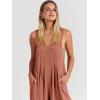 imageANRABESS Womens Jumpsuits Overalls Wide Leg Casual Summer Outfits Linen Rompers Jumpers Sleeveless Straps 2025 ClothesRust