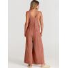 imageANRABESS Womens Jumpsuits Overalls Wide Leg Casual Summer Outfits Linen Rompers Jumpers Sleeveless Straps 2025 ClothesRust