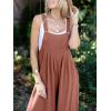 imageANRABESS Womens Jumpsuits Overalls Wide Leg Casual Summer Outfits Linen Rompers Jumpers Sleeveless Straps 2025 ClothesRust