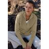 imageANRABESS Womens Long Sleeve Quarter Zip Pullover Sweater Casual Loose V Neck Collared Ribbed Knit Jumper Tops Thumb HoleKhaki