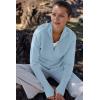 imageANRABESS Womens Long Sleeve Quarter Zip Pullover Sweater Casual Loose V Neck Collared Ribbed Knit Jumper Tops Thumb HoleLight Blue