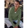 imageANRABESS Womens Long Sleeve Quarter Zip Pullover Sweater Casual Loose V Neck Collared Ribbed Knit Jumper Tops Thumb HoleLight Green