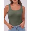 imageANRABESS Womens Sleeveless Scoop Neck Tank Top Ribbed Fitted Summer Basic Slim Cute Tops 2025Army Green