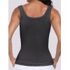 imageANRABESS Womens Sleeveless Scoop Neck Tank Top Ribbed Fitted Summer Basic Slim Cute Tops 2025Charcoal