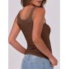 imageANRABESS Womens Sleeveless Scoop Neck Tank Top Ribbed Fitted Summer Basic Slim Cute Tops 2025Coffee Brown