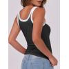imageANRABESS Womens Sleeveless Scoop Neck Tank Top Ribbed Fitted Summer Basic Slim Cute Tops 2025Color Block Black