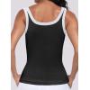imageANRABESS Womens Sleeveless Scoop Neck Tank Top Ribbed Fitted Summer Basic Slim Cute Tops 2025Color Block Black