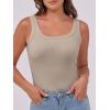 imageANRABESS Womens Sleeveless Scoop Neck Tank Top Ribbed Fitted Summer Basic Slim Cute Tops 2025Khaki