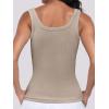 imageANRABESS Womens Sleeveless Scoop Neck Tank Top Ribbed Fitted Summer Basic Slim Cute Tops 2025Khaki