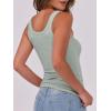 imageANRABESS Womens Sleeveless Scoop Neck Tank Top Ribbed Fitted Summer Basic Slim Cute Tops 2025Light Green