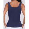 imageANRABESS Womens Sleeveless Scoop Neck Tank Top Ribbed Fitted Summer Basic Slim Cute Tops 2025Navy Blue