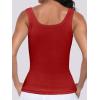 imageANRABESS Womens Sleeveless Scoop Neck Tank Top Ribbed Fitted Summer Basic Slim Cute Tops 2025Red