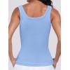 imageANRABESS Womens Sleeveless Scoop Neck Tank Top Ribbed Fitted Summer Basic Slim Cute Tops 2025Sky Blue